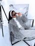 "GREY SMOG" artificial fur coat